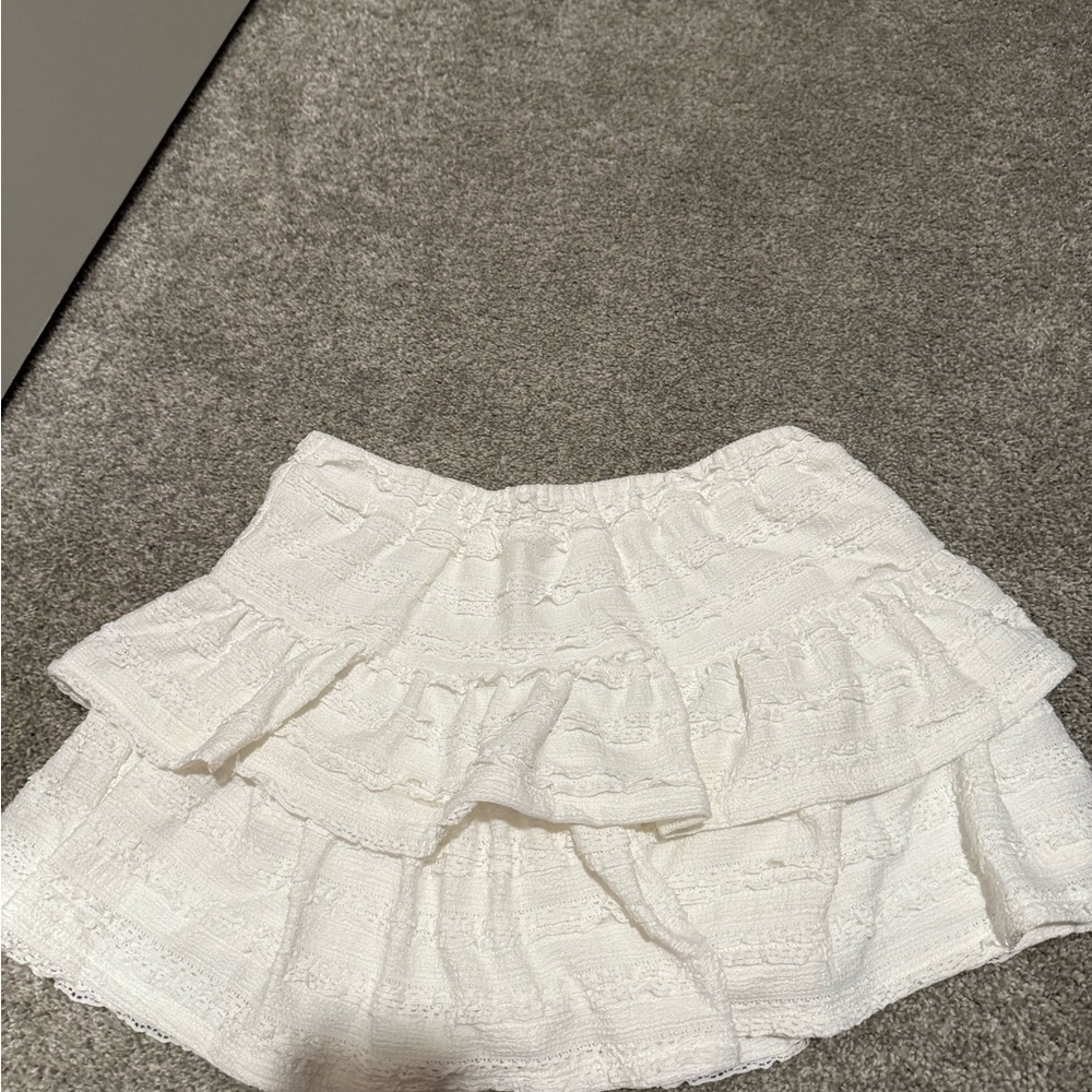 Madden Girl White Ruffled Mini Skirt